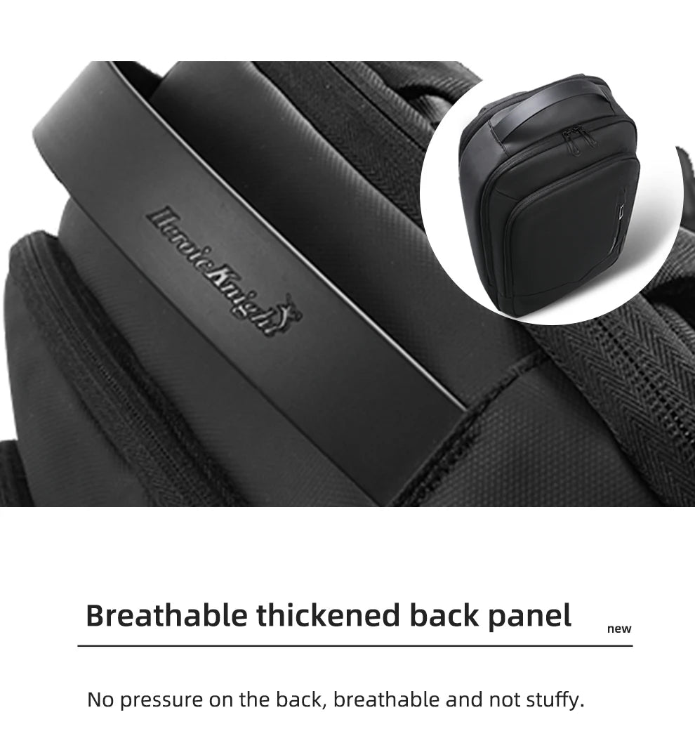 Heroic Knight Slim Man Laptop Backpack Waterproof School Bag With USB Charging For Boys Teenagers Luxury Backpack Men On Work
