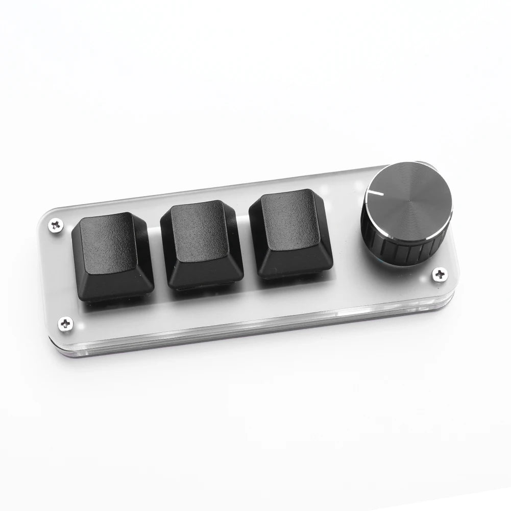 Programmable DIY Mechanical Keyboard Bluetooth/USB Wired RGB Custom Mini 3 Key 1 Knob Knob Macro Hotswap Keypa for Laptop