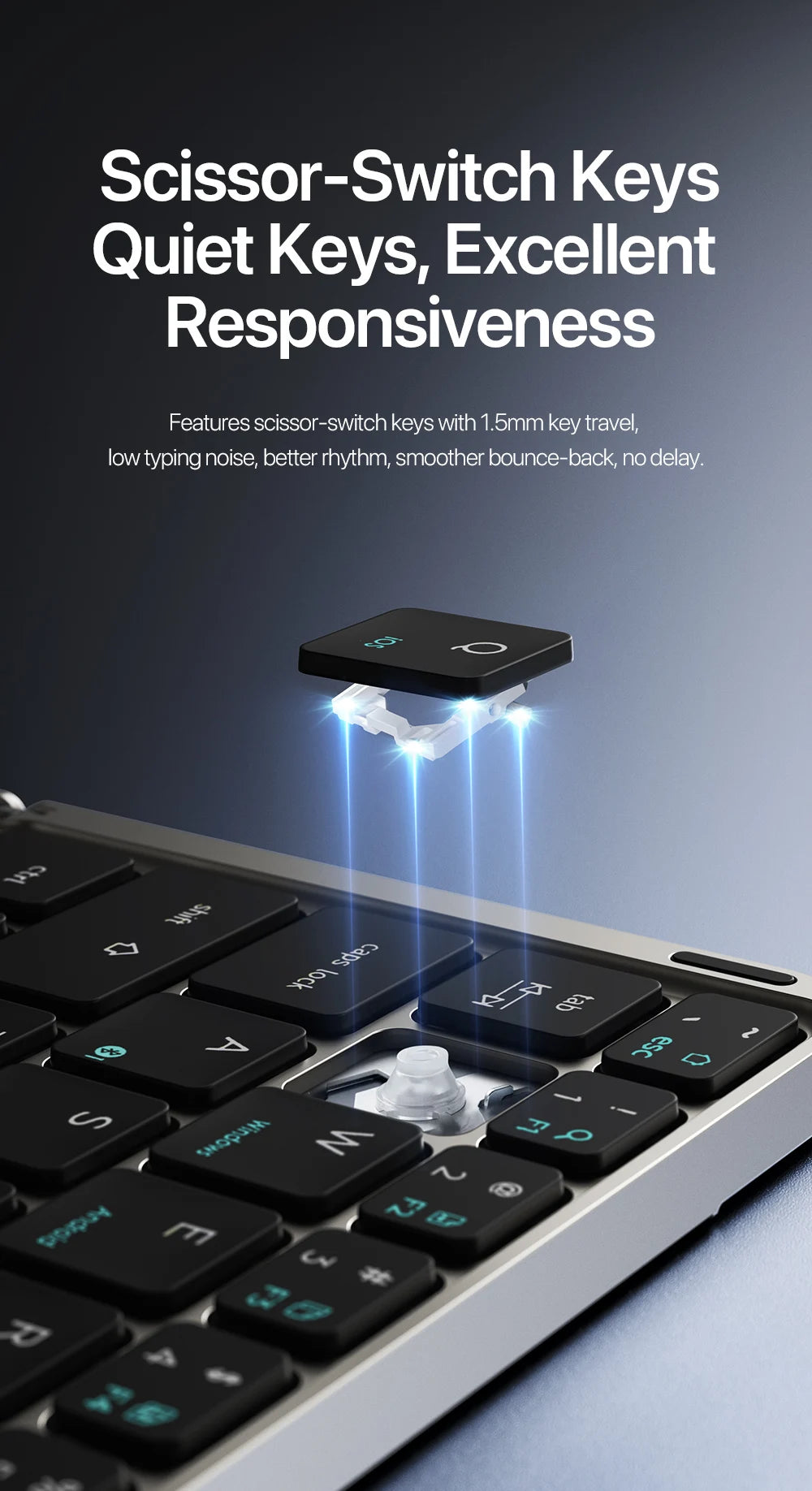 DUX DUCIS Foldable Bluetooth 5.0 Keyboard with Touchpad & Phone Holder For Phones Tablets PC iOS Android Windows Mac
