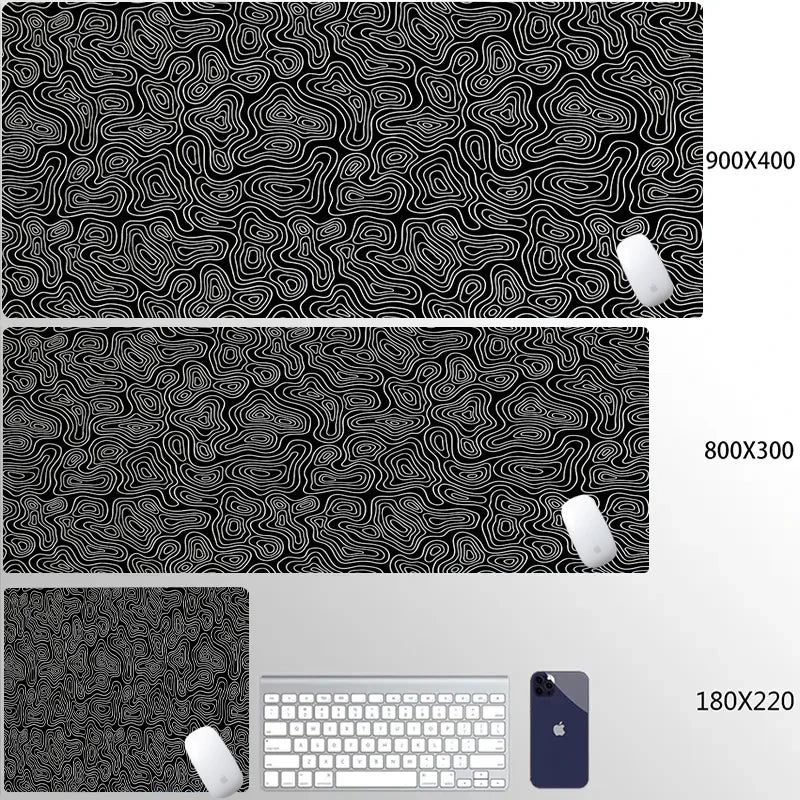 Mouse Pads Black White Line Gaming Mousepads Large Mousepad Gamer Natural Rubber Mat Company Lockrand Deskmat Design For Gift