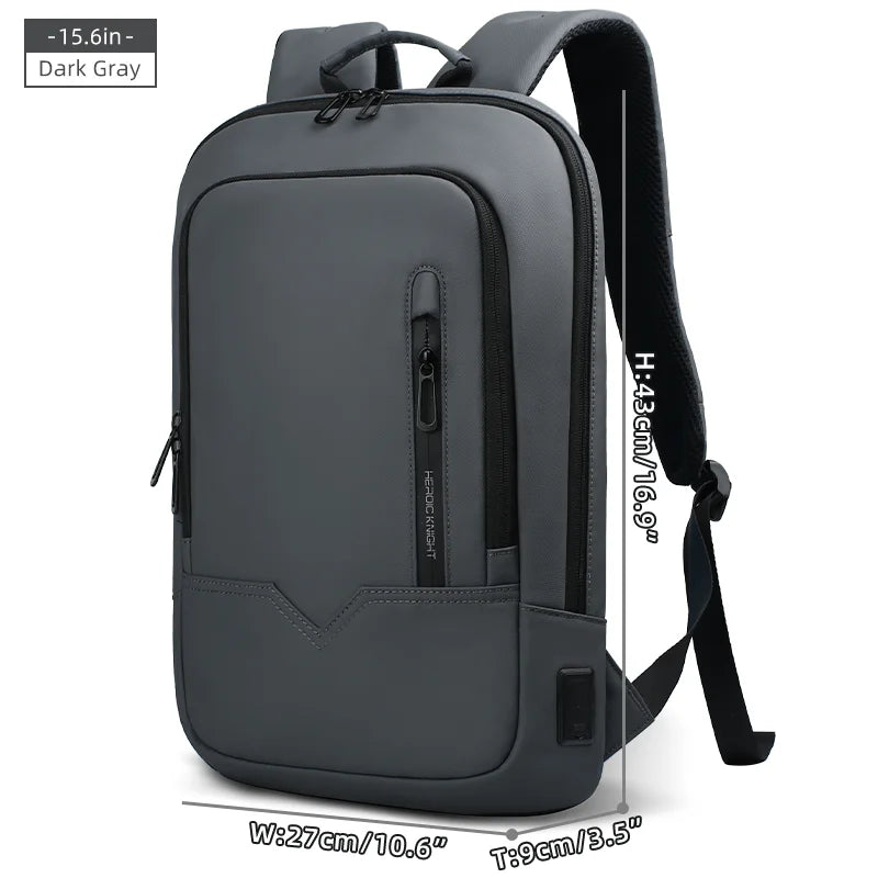 Heroic Knight Laptop Work Backpack Slim Men Waterproof Multifunctional 15.6