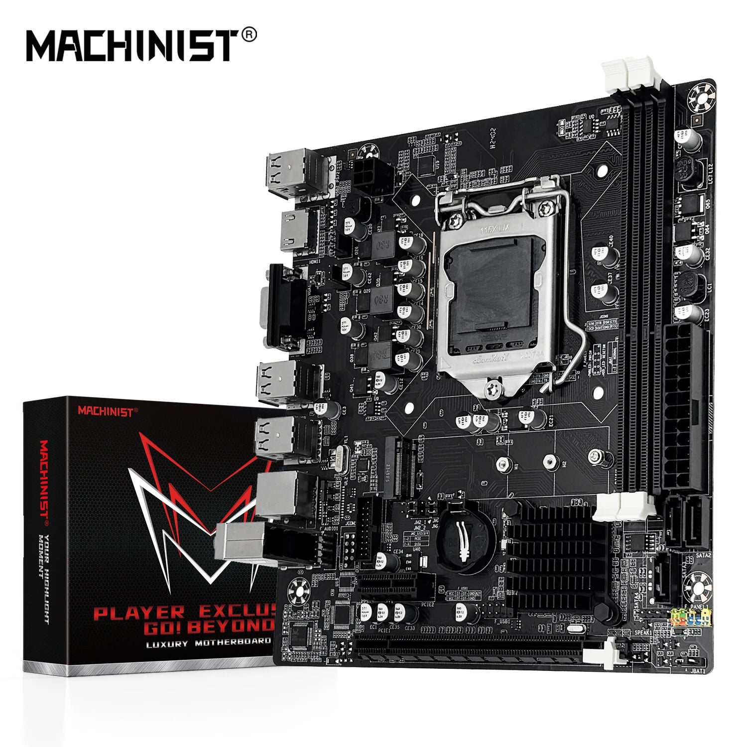 MACHINIST H61 Motherboard LGA 1155 DDR3 RAM Compatible With Intel Core CPUs 2nd And 3rd Generations Supports M.2 NVME SDD - WinSupport Tech