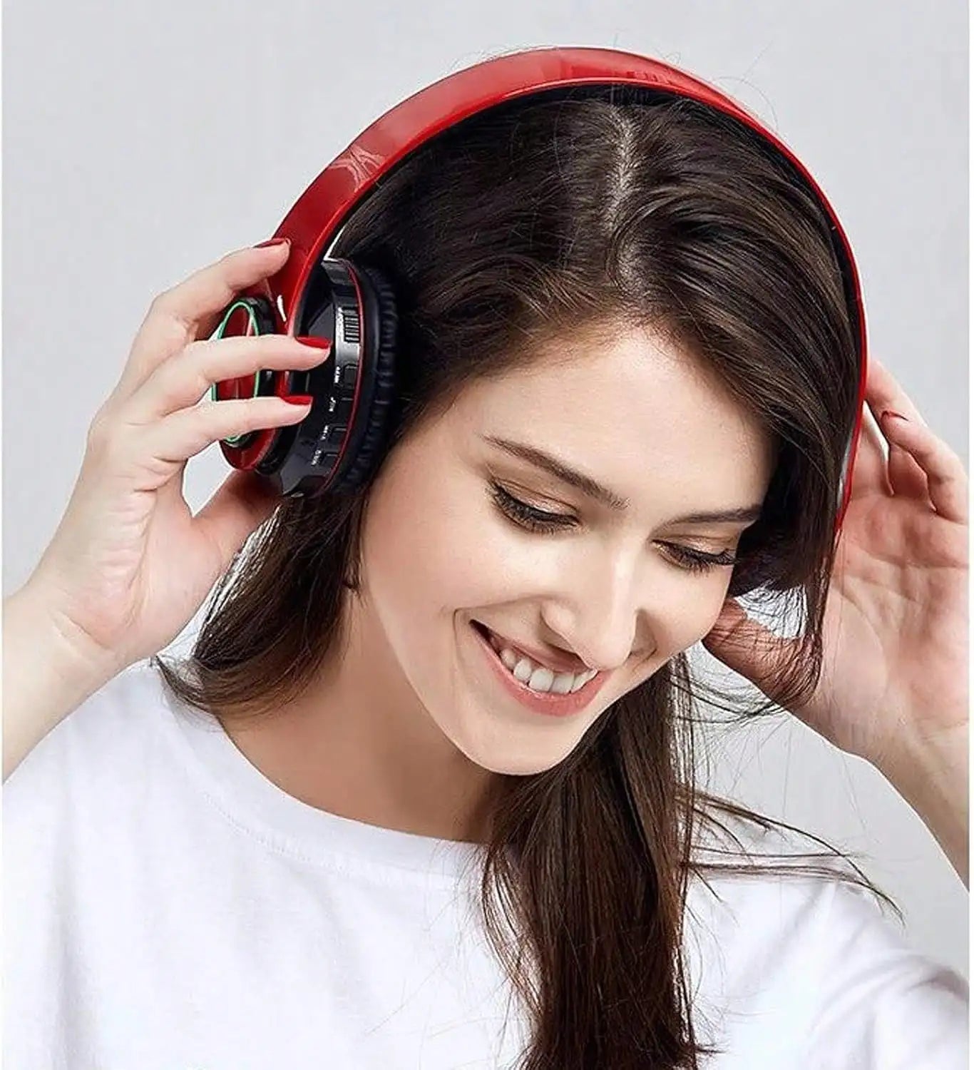 Bluetooth 5.3 Over-Ear Headphones, Active Noise Reduction, Subwoofer Bass, LED Light Design, Foldable Portable Wireless Headset for Gaming, Music, Sports, Phones & Computers