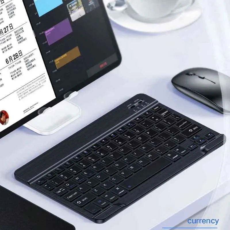with Bluetooth Keyboard Mouse for Tablet PC 78Key 10inch Rechargeable Wireless Keyboard 1200dpi Mice Set Combo for Laptop