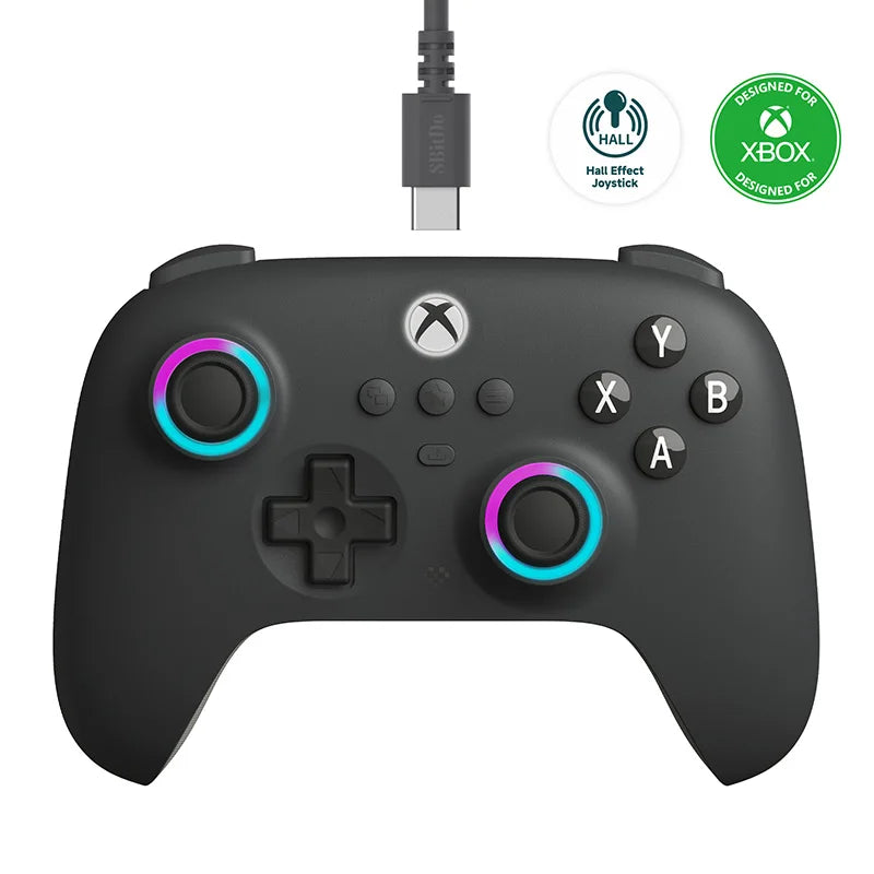 8BitDo Ultimate C Wired Gaming Controller for Xbox, RGB Lighting Fire Ring and Hall Effect Joysticks, Windows 10/11 - WinSupport Tech
