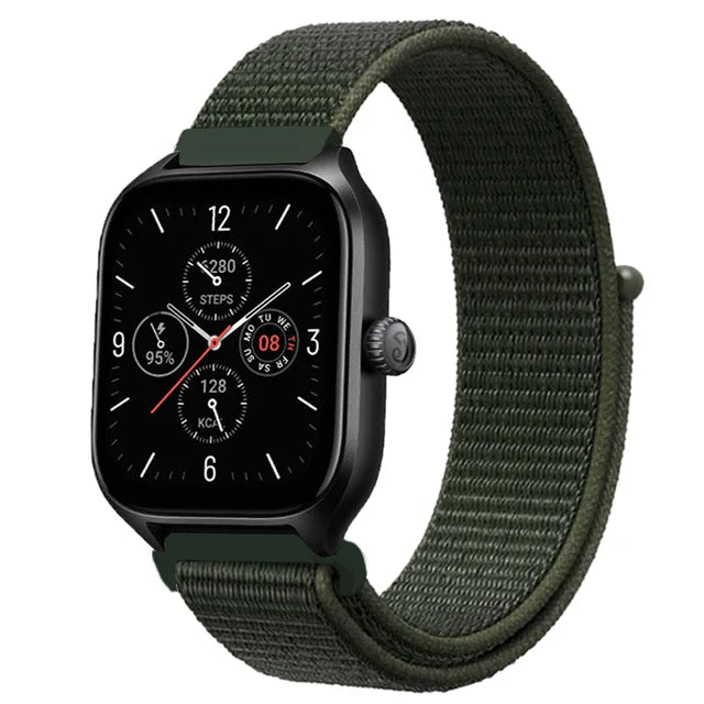 20mm 22mm Nylon Loop Strap for Amazfit GTR 42 47mm/GTR2/2e/3/3 Pro/4/GTS/GTS2/mini/3/4 Bracelet for Amazfit Bip-U-S/Stratos 2 2S