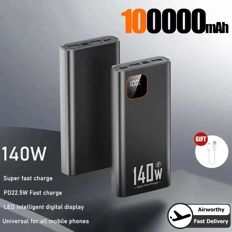 Lenovo 500000mAh 140W Ultra Capacity Power Bank Super Fast Charging Portable Battery Charger For IPhone For Samsung 2026
