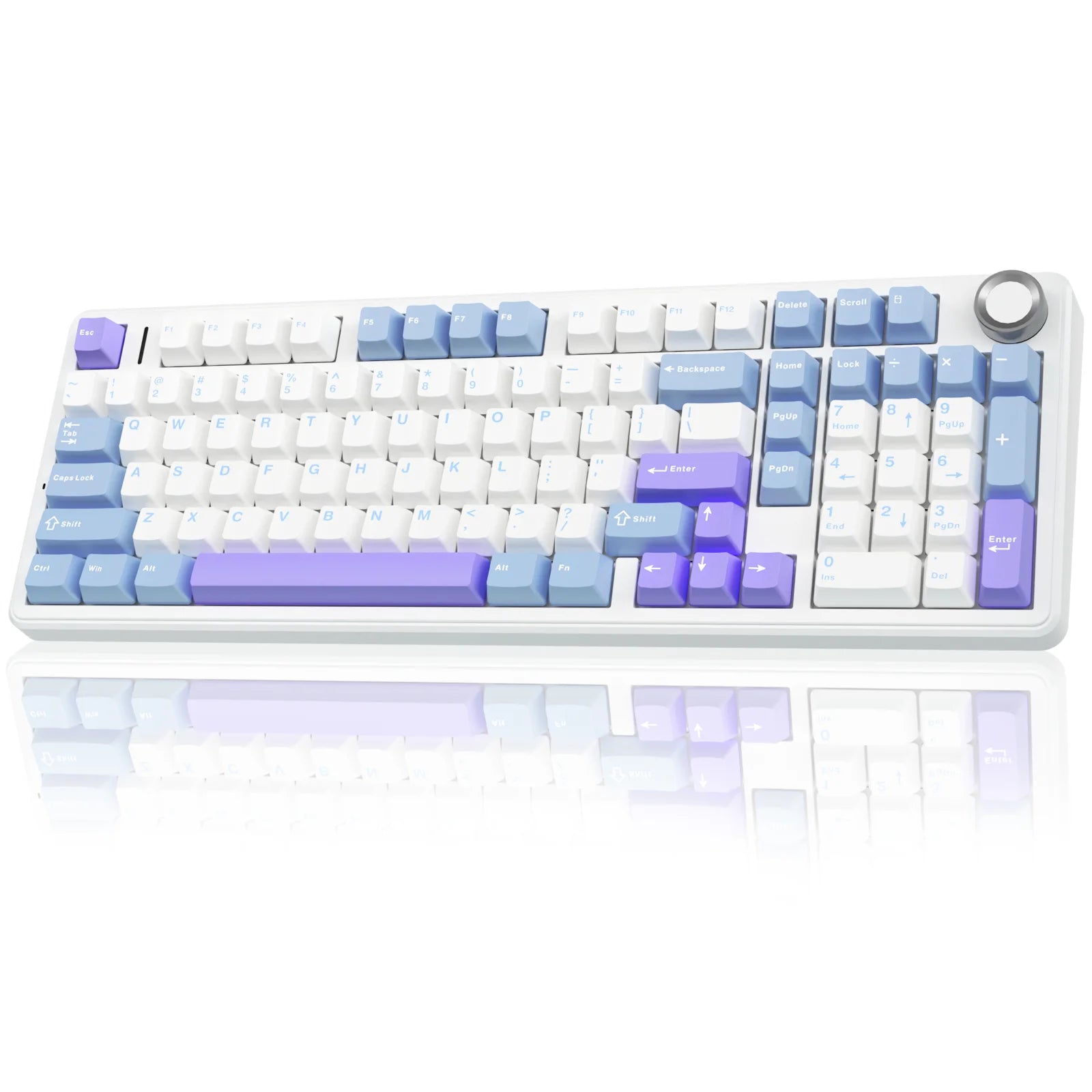 AULA F99pro Wireless Gaming Keyboard Gasket Structure Compatible with 3/5 Pins Hot-swap Mechanical Keyboard with Media Knob