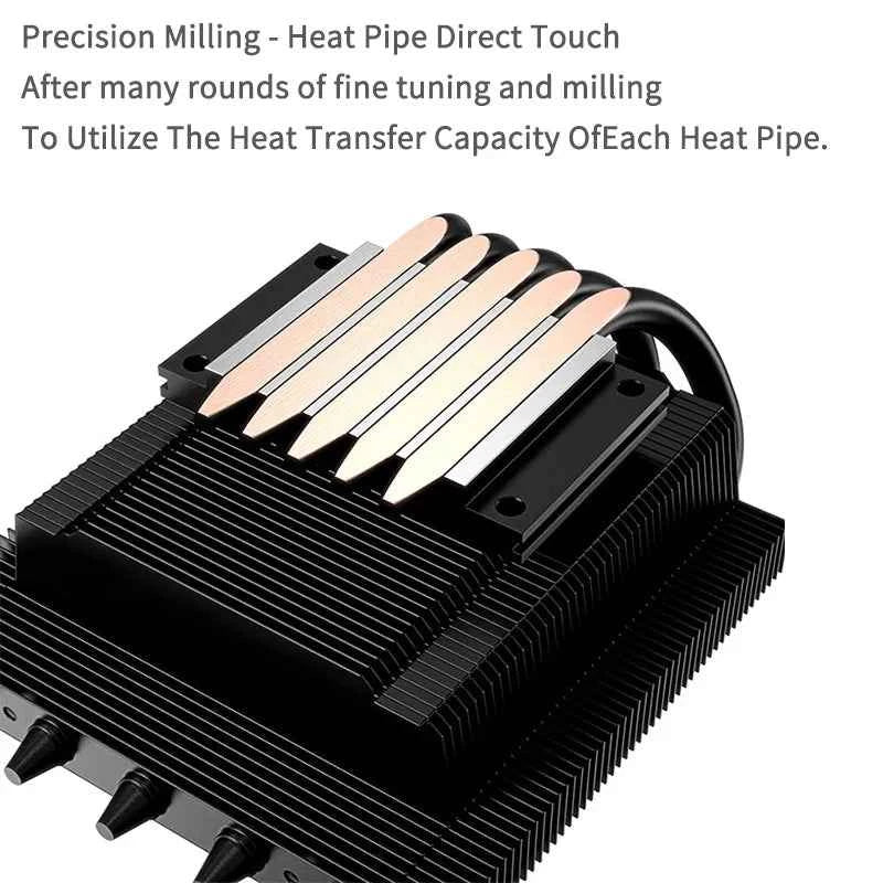 ID-COOLING IS-50X ITX Air-cooling CPU Cooler, 5 Heat Pipes 4Pin PWM Fan for Intel LGA 1700 1200 AM4 AM5 Processor Cooler
