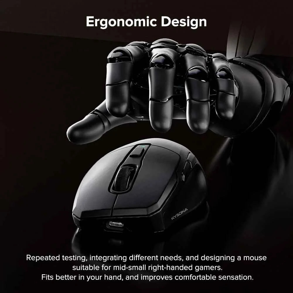 KYSONA Uranus Pro PAW3395 Wireless Gaming Mouse 54g Lightweight 8KHz Polling Rate 26000DPI Ultimate Optical Sensor For Laptop PC