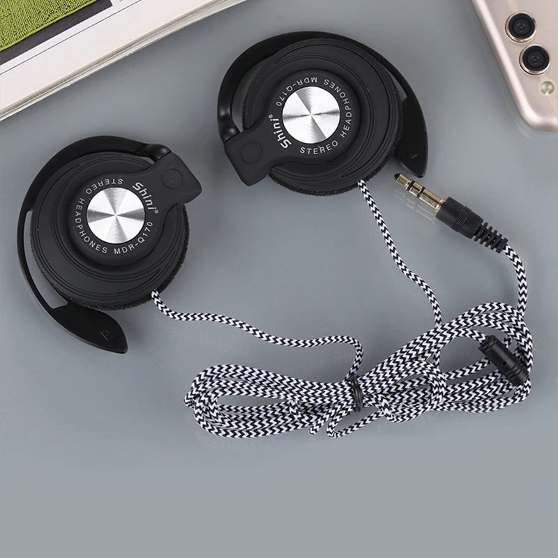 3.5mm Wired Headphones Ear Hook Heavy Bass Headset Adjustable  Earphones Running Sports Music Earphone for Phone