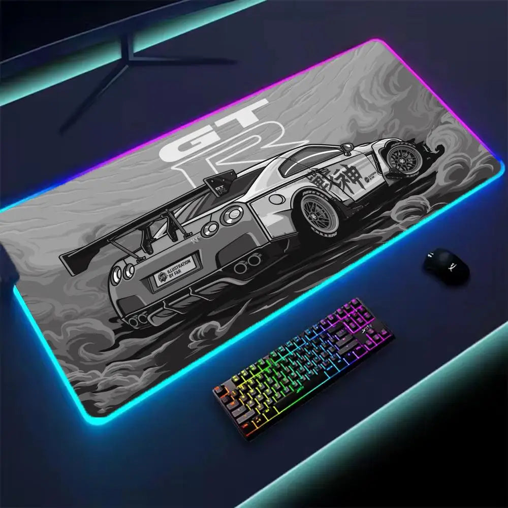 Car Super Cool RGB Mousepad Computer Table Mat Gaming Mouse Pad Gamer Accessories LED Backlit Keyboard Cabinet Mousepad Deskmat - WinSupport Tech