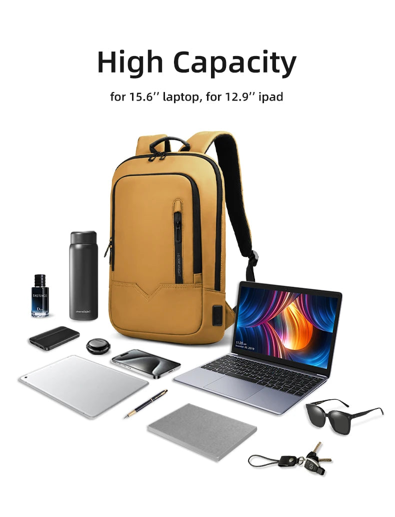 Heroic Knight Backpack Men Multifunction Business Waterproof Slim Laptop Backpack Fashion 15.6