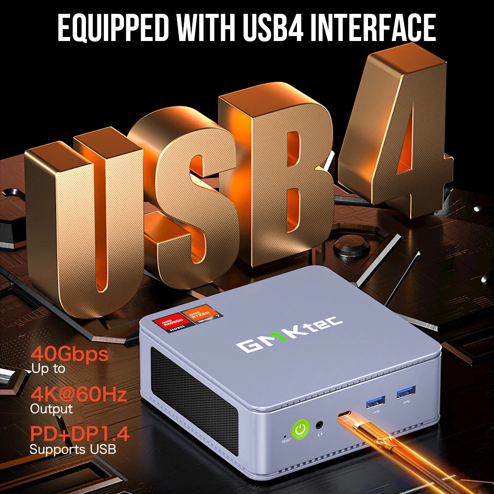GMKtec K6 Mini PC AMD R7-7840HS 8C/16T 16GB DDR5 512GB PCIe 4.0 SSD Mini Desktop Computer Window 11 Pro WiFi 6E/BT5.2 Type-C - WinSupport Tech