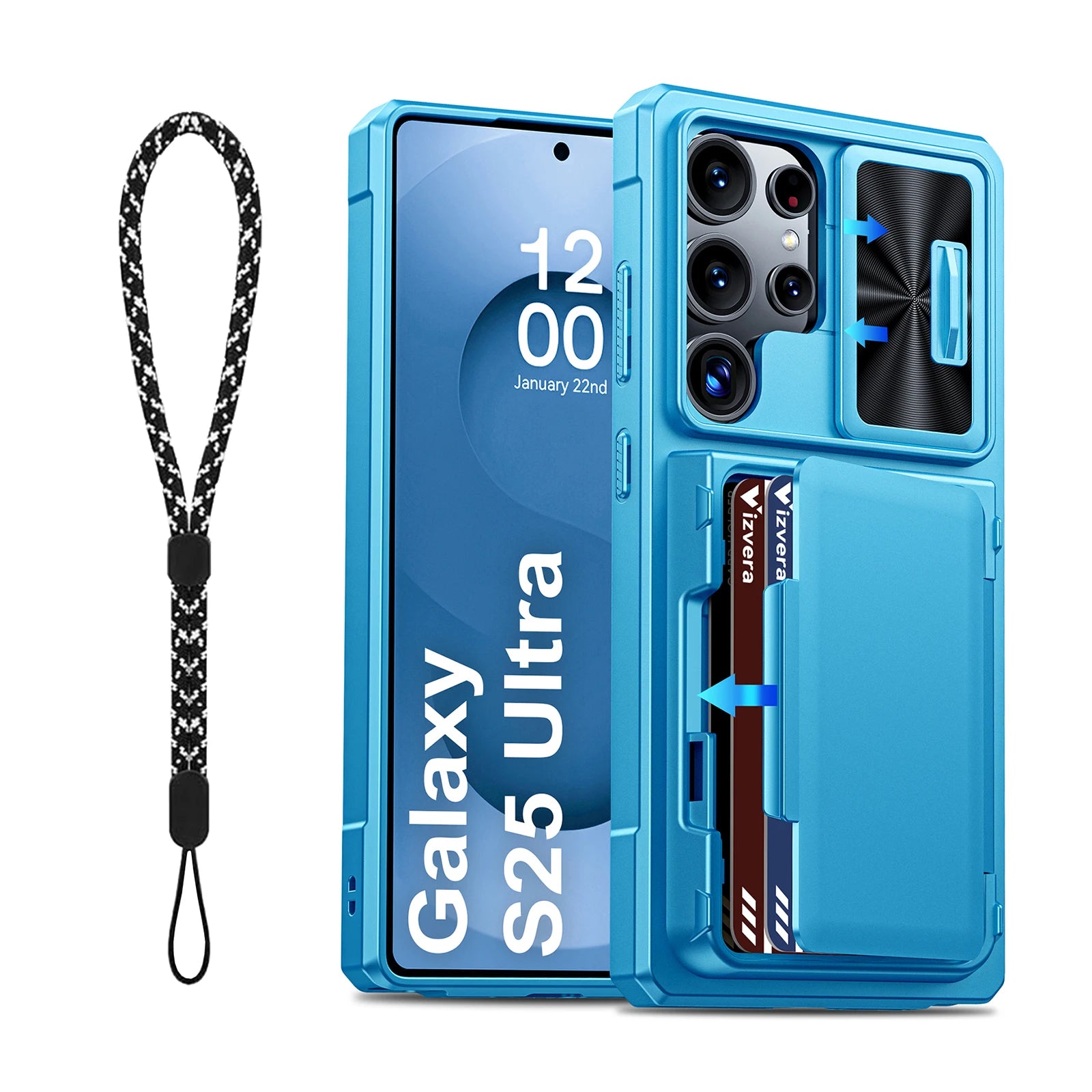 Samsung Galaxy S25 Ultra Case Wallet - Full Body Protective with Card Holder (4 Cards) Camera Cover & Kickstand for Women & Men