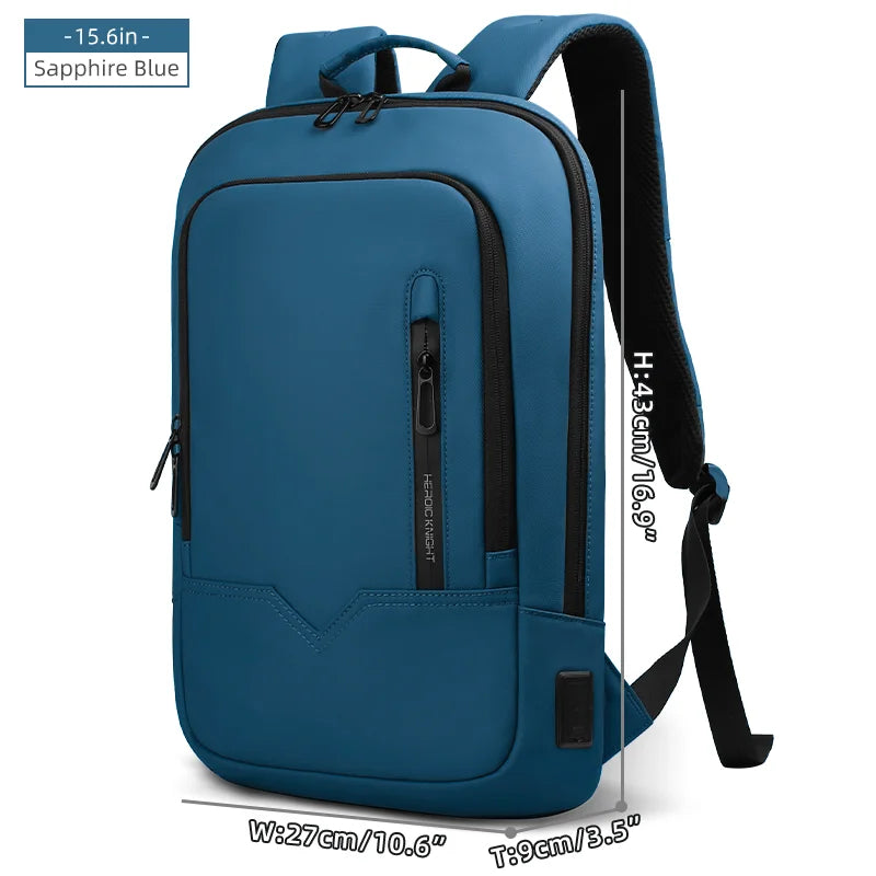 Heroic Knight Laptop Work Backpack Slim Men Waterproof Multifunctional 15.6