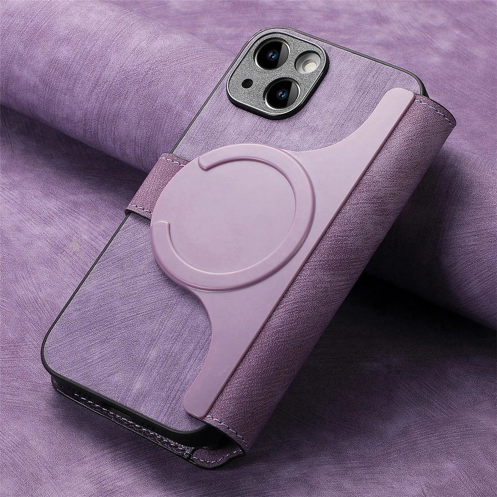 For iPhone 15 14 13 12 11 XS Max XR 8 7 6 Plus Wallet Case, Zipper Storage Design, Detachable Magnetic Flip Folio Cover