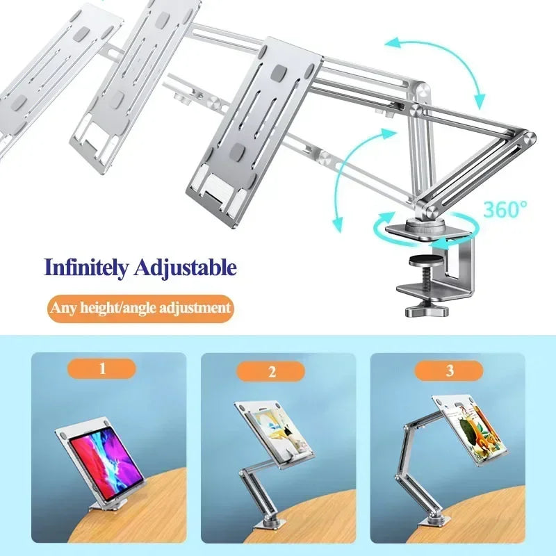 Eary Laptop Mount for Desk, Laptop Arm Mount with 360°Rotating for Notebook up to 17 inch, Adjustable Foldable Laptop Stand Holder - WinSupport Tech