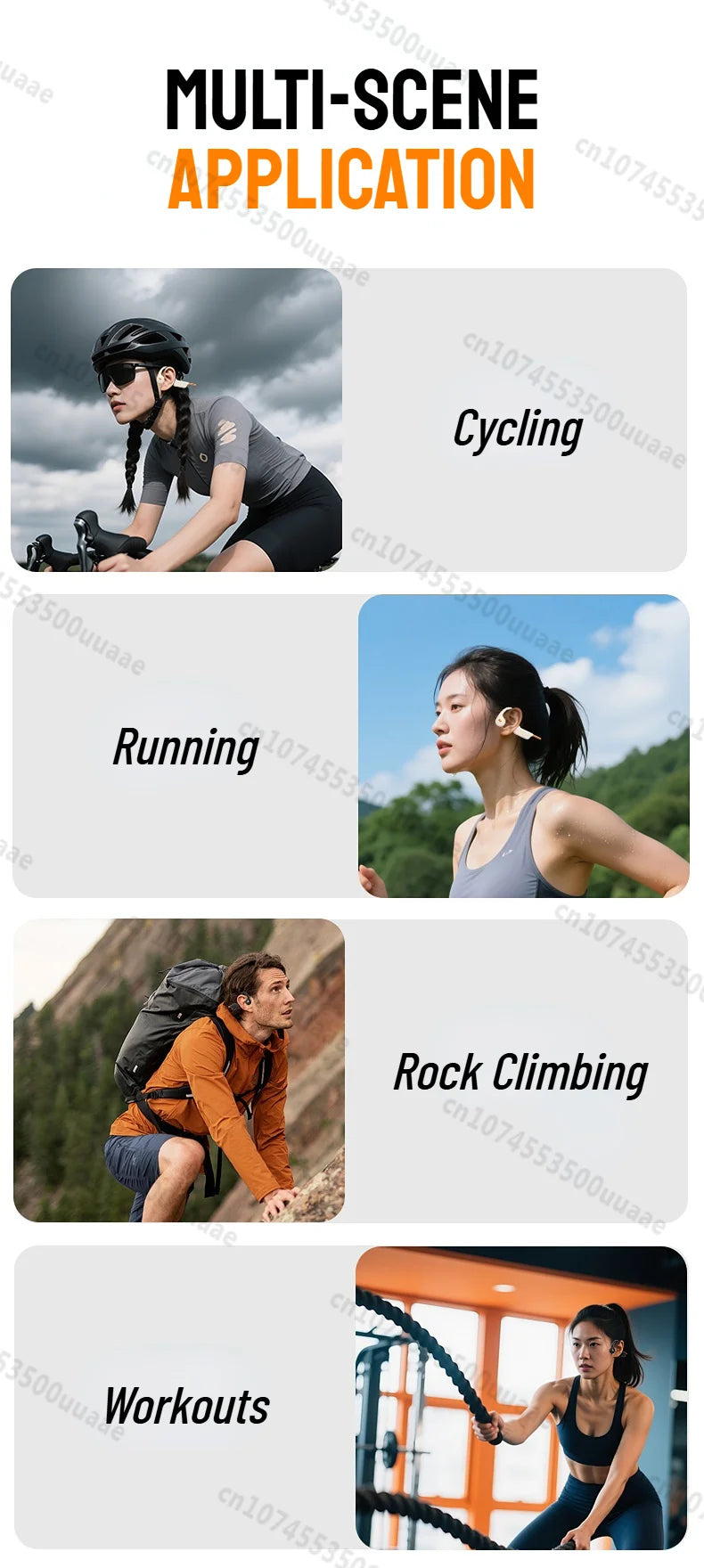 Monster XB01 Bone Conduction Bluetooth 6.0 Headphone HiFi Stereo Wireless Earphones IP56 Dust/Water Resistance Sports Earhook