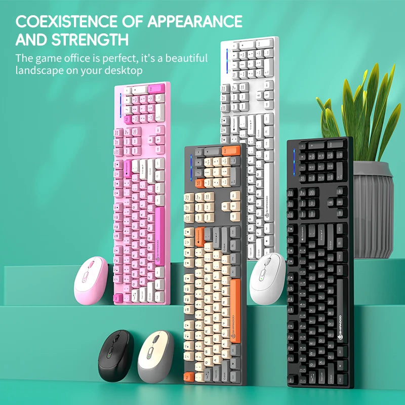 Shipadoo Wireless Keyboard and Mouse Combo Set Gaming Wireless Laptop Desktop Computer Office Accessories Free Wireless Mouse - WinSupport Tech