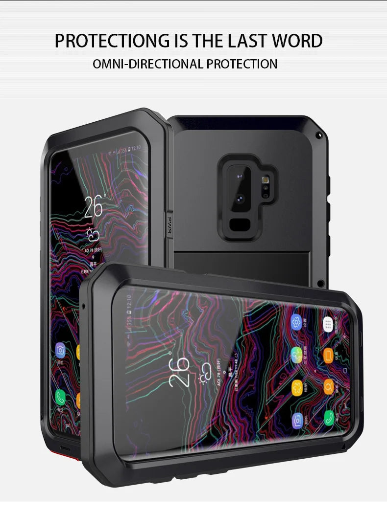 For Samsung Galaxy S24 S23 S22 S21 Ultra S10 S20 Plus Note 20 10 Luxury Armor Metal Heavy Duty Protection Case Shockproof Cover