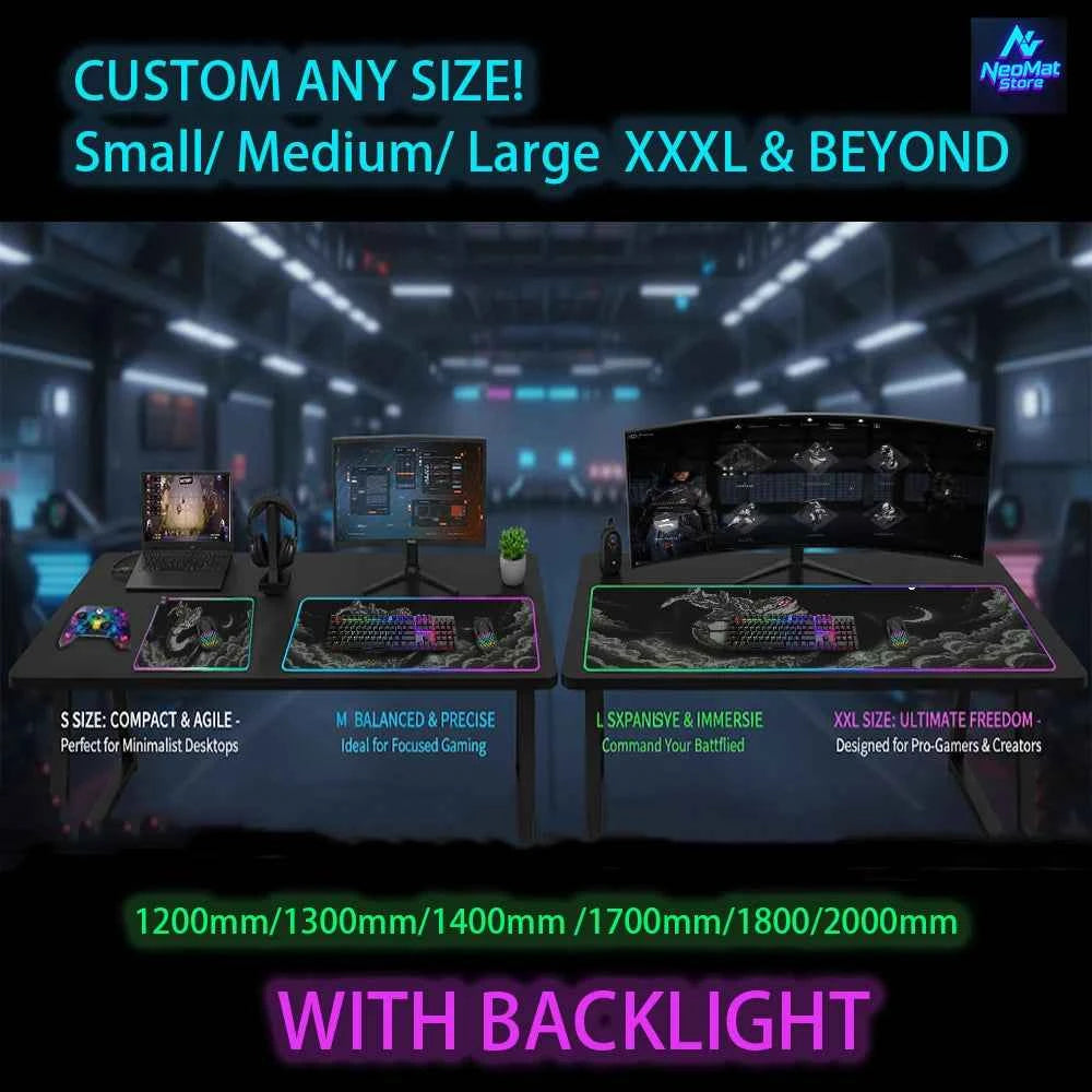 Light Up Mouse Pad with Backlight Led Loight Mousepad Pc Decoration Black Gaming Mat Pc Carpet 1200x600 Rgb Deskmat 1000x500