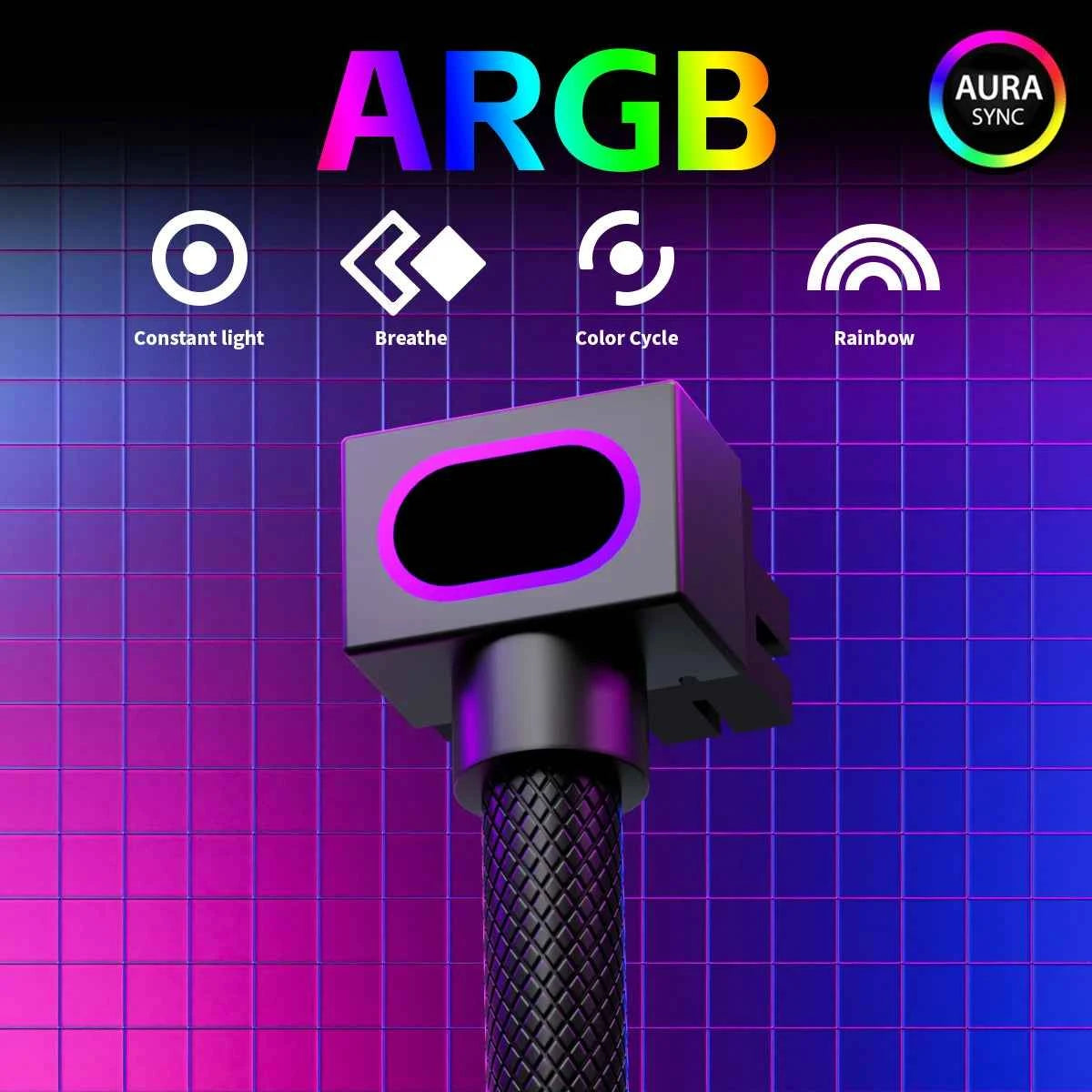 AIJS CPU8PIN Motherboard Extension Cable, ARGB PC Cable with 5V 3Pin,18AWG 90° Right-Angle Design,Male-to-Female Connectors 8Pin