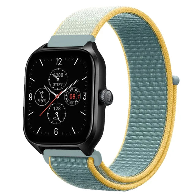 20mm 22mm Nylon Loop Strap for Amazfit GTR 42 47mm/GTR2/2e/3/3 Pro/4/GTS/GTS2/mini/3/4 Bracelet for Amazfit Bip-U-S/Stratos 2 2S