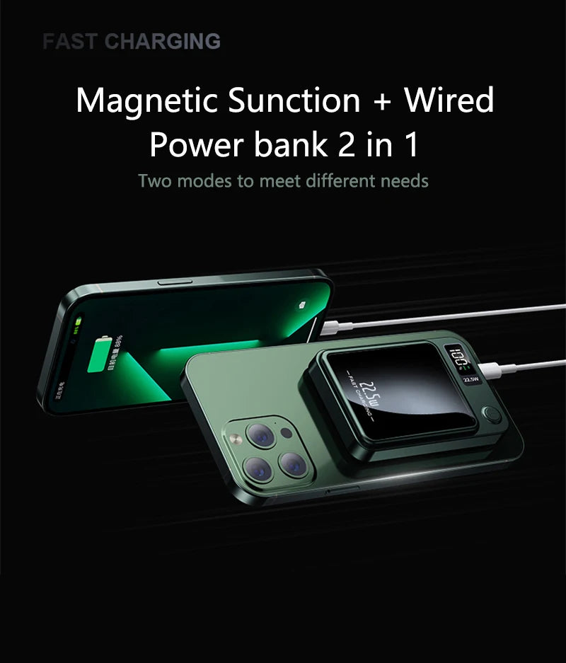 Magnetic Wireless Power Bank 50000mAh 22.5W Fast Charging External Battery Charger for Huawei Samsung iPhone PD 20W Powerbank
