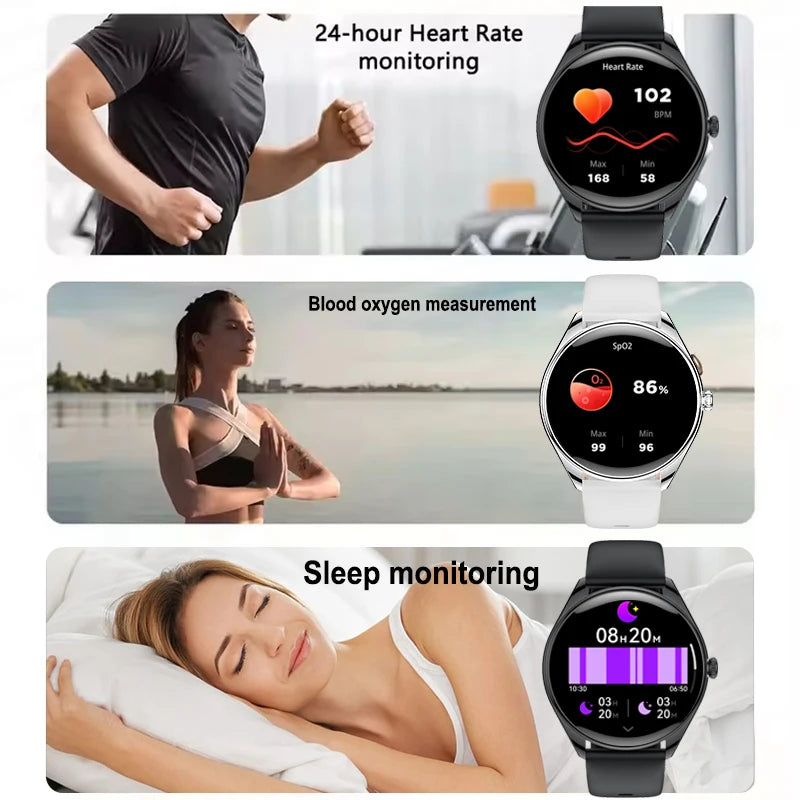 New Ultra Thin SmartWatch Men AMOLED 3D Screen Always Show Time Sports Fitness Waterproof Heart Rate Bluetooth Call Smartwatches