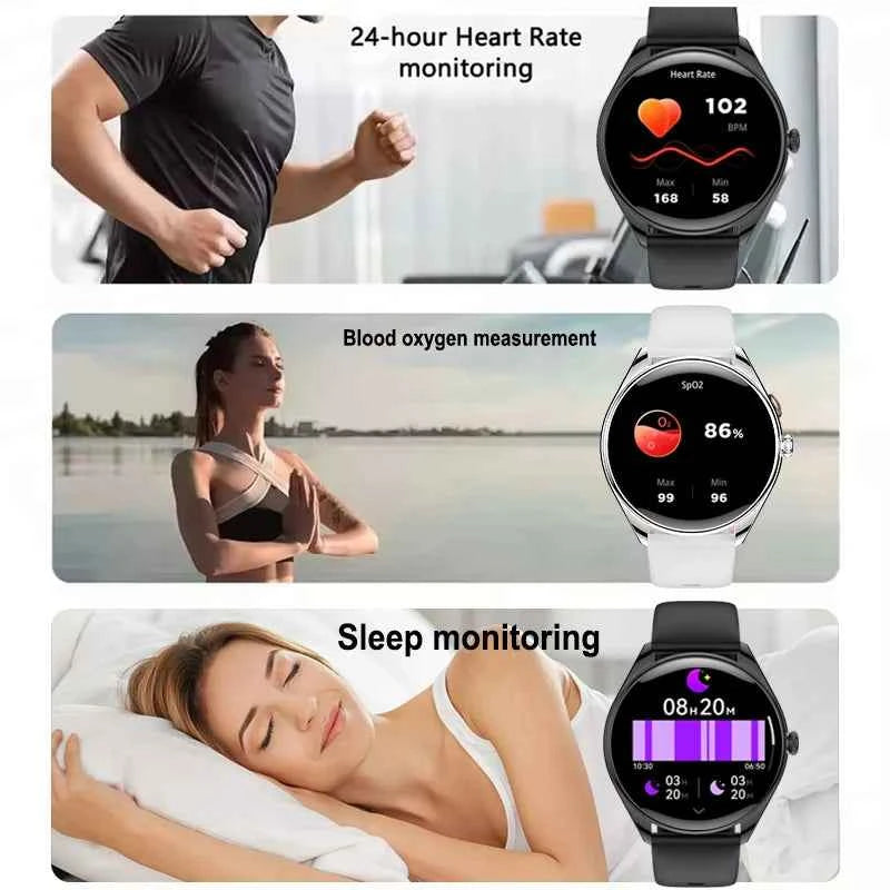 New Ultra Thin SmartWatch Men AMOLED 3D Screen Always Show Time Sports Fitness Waterproof Heart Rate Bluetooth Call Smartwatches