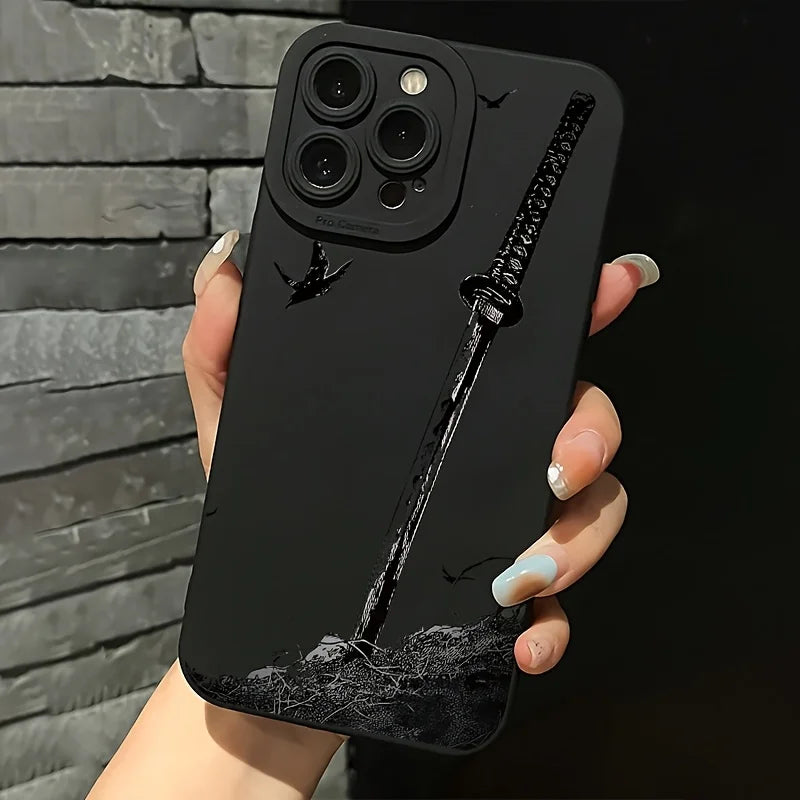 Creative sword pattern protective case for iPhone 17 to 11 Plus, Pro Max can be given as a gift to male or female friends
