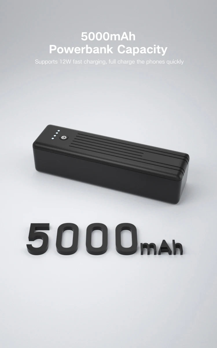 PUJIMAX 5000mAh Power Bank 12W Fast Charging Portable External Battery for iPhone 15 14 12 Xiaomi Huawei Samsung Mini Powerbank