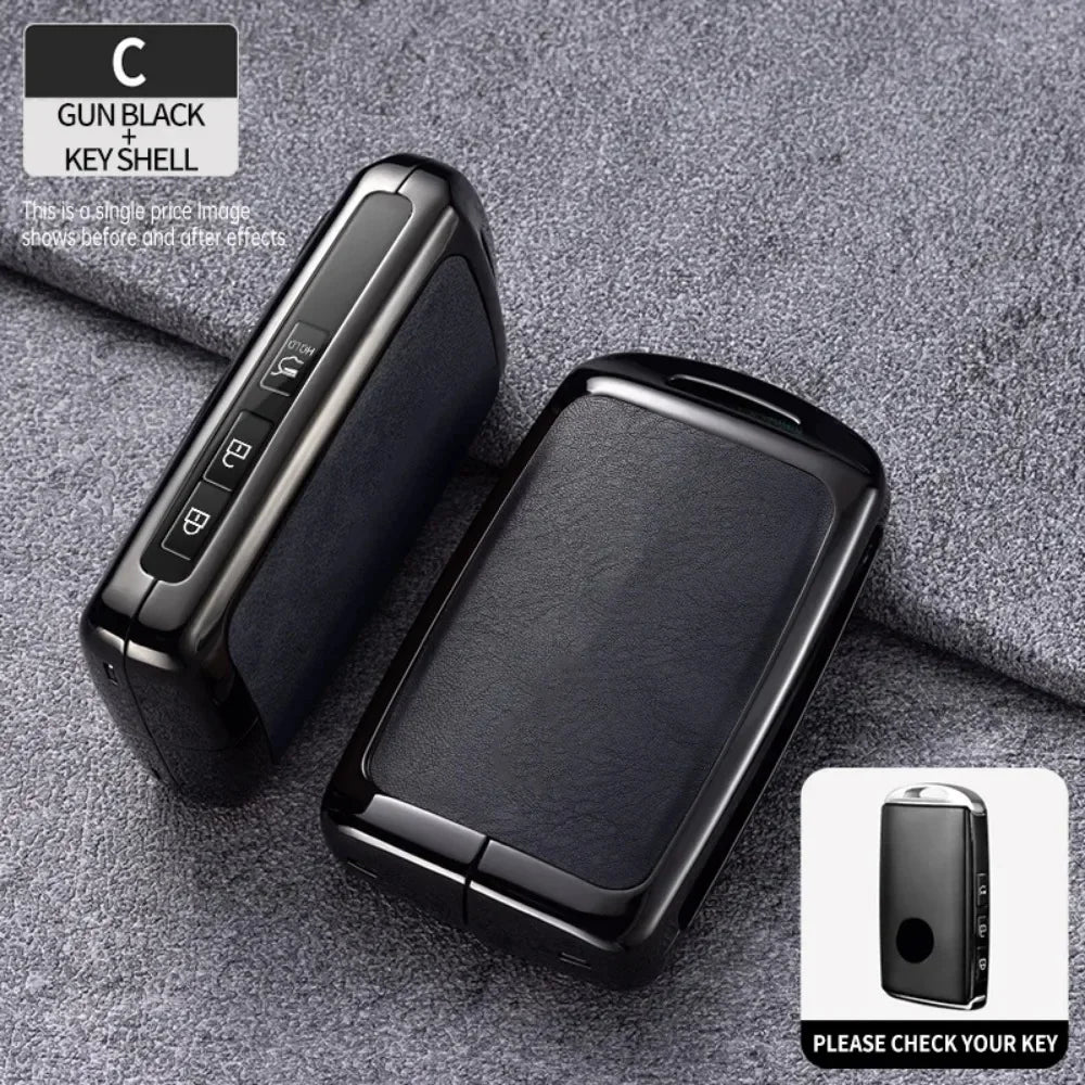 Zinc Alloy Leather Smart Car Key Fob Case Cover Chain Remote Shell Holder Protector for Mazda 3 6 CX3 CX30 CX5 CX8 CX9 CX50 CX60