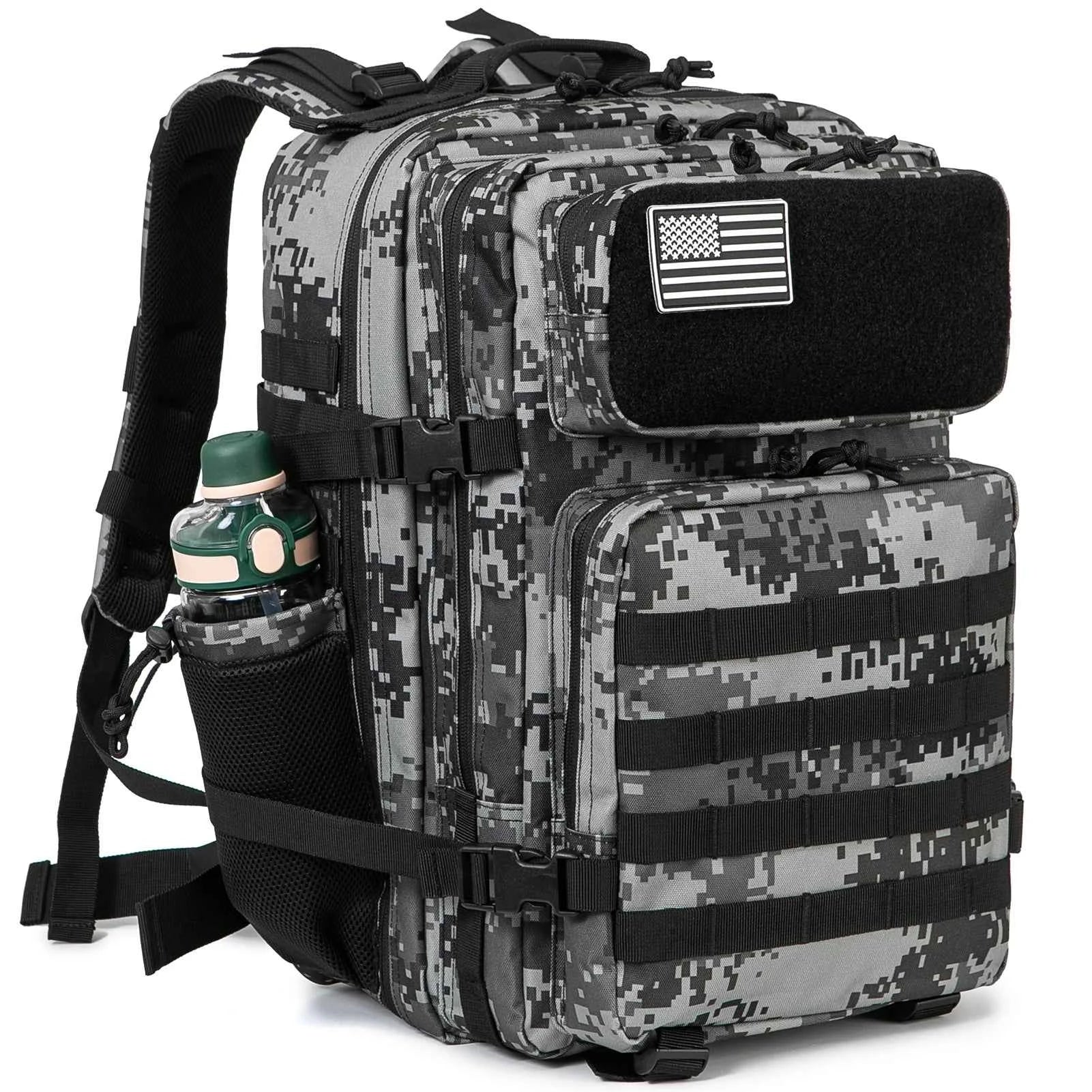 45L Tactical Backpack survival Bag Hunting MOLLE Backpack GYM For Men EDC Outdoor Hiking Rucksack Witch Bottle Holder
