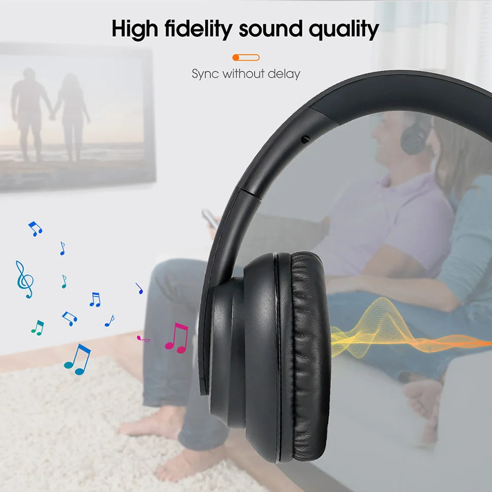 Retekess Wireless Headphone TA006 TV Watching Rechargeable Wireless Earphone with Transmitter Support Coaxial Fiber 3.5 AUX RCA