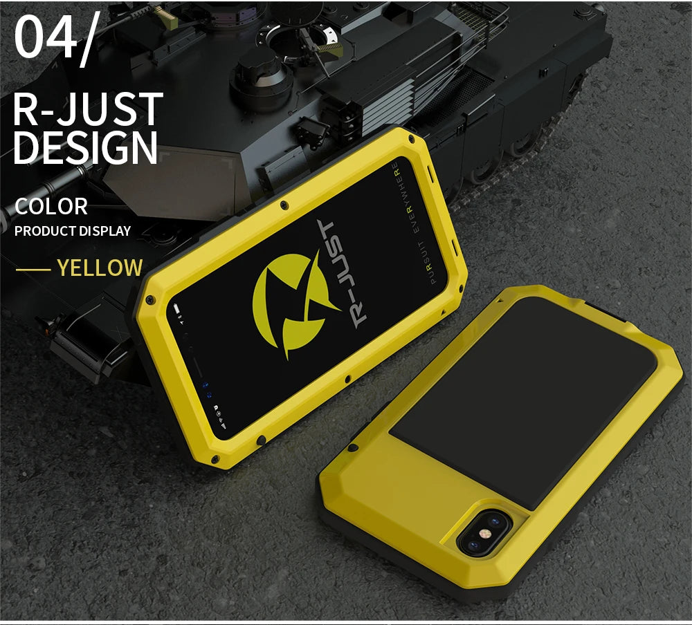 Heavy Duty Metal Aluminum Phone Case for iPhone 14 13 12 11 Pro Max XR XS 6 6S 7 8 Plus X SE Doom Armor Shockproof Case Cover