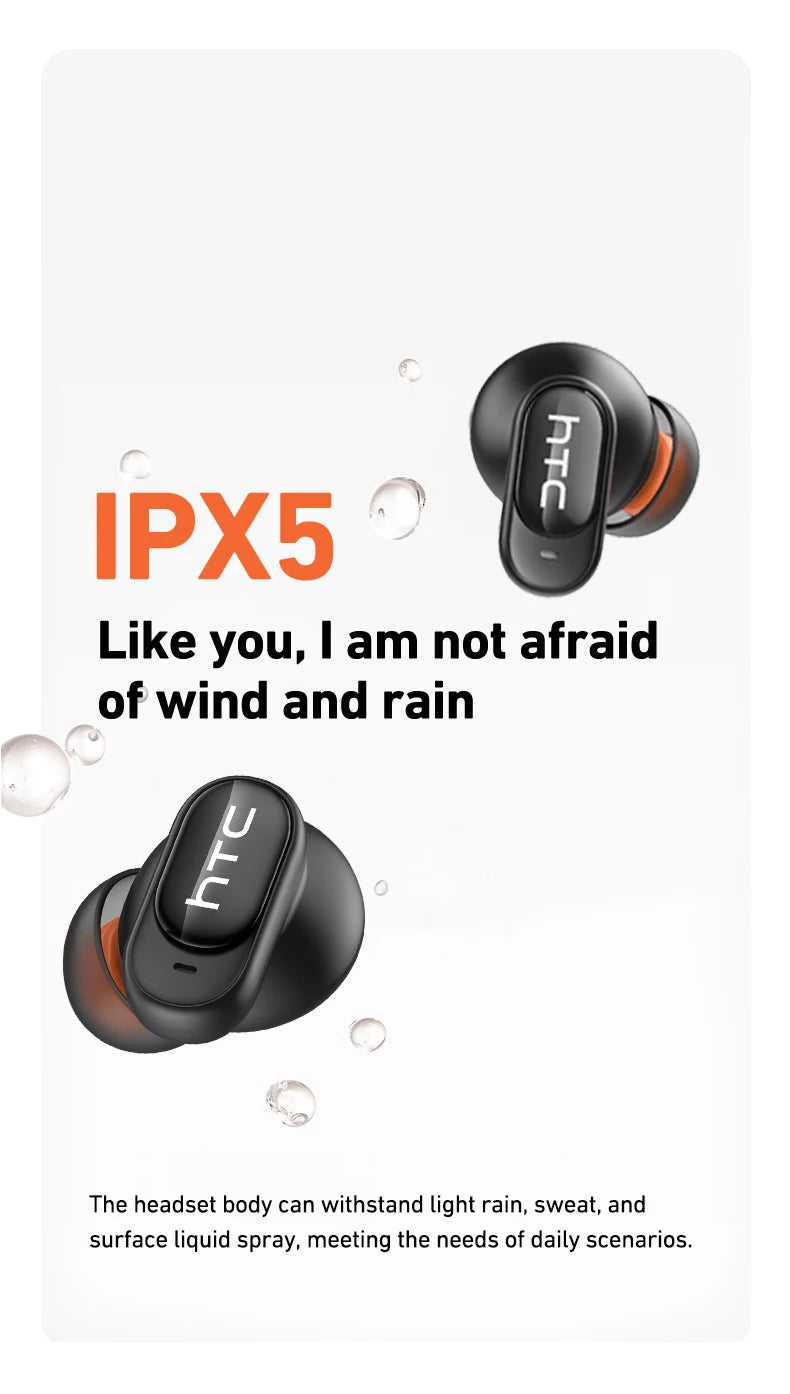 HTC NE79 TWS Wireless Bluetooth Earphones: AI Translator Earbuds Noise Cancellation Long Battery Life Premium Audio Headphones