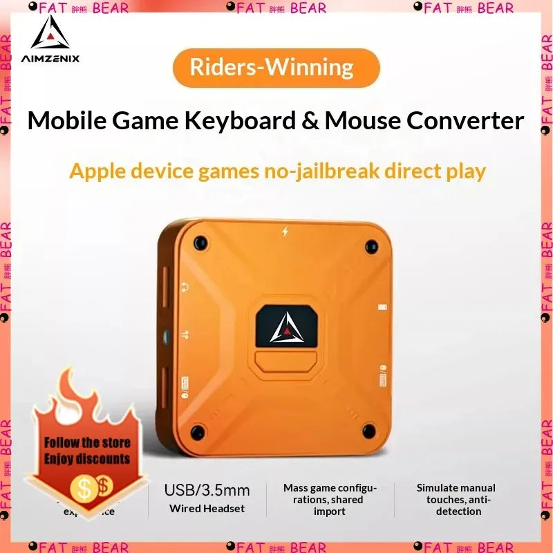 AIMZENIX AX360M is suitable for Apple iOS PUBG Throne keyboard and mouse converter for all systems and games