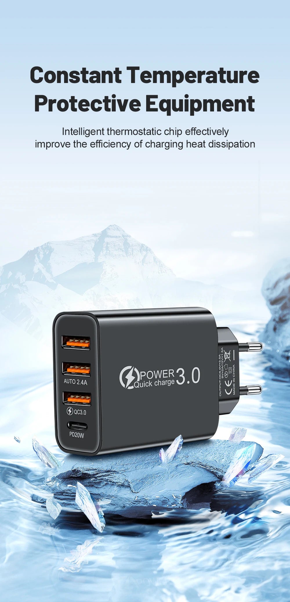 Total 20W Multi Port Wall Charger USB PD Adapter For Xiaomi iPhone 13 12 for Samsung Mobile Phone Plug Charging
