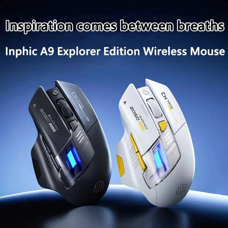 Inphic A9 Explorer V2 Wireless Gaming Mouse 500mA Battery Level Display Ergonomics Bluetooth Office Mouse For PC Laptop
