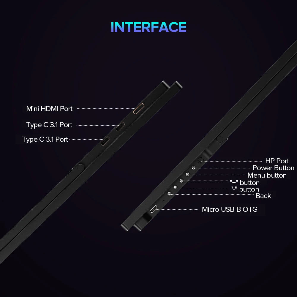 UPERFECT 18.4 Inch 4K UHD Portable Gaming Monitor HDR 3MS FreeSync IPS HDR Computer Display Bulit in Dual Speakers VESA OSD Menu