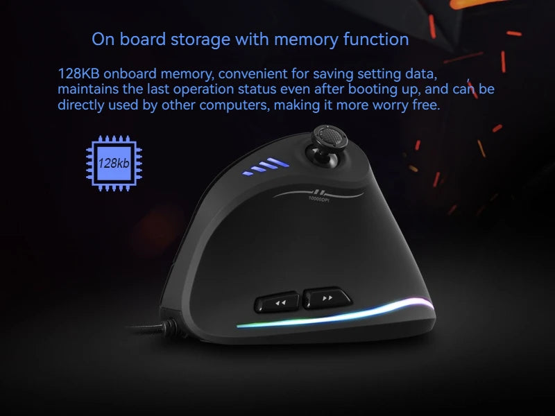 C-18 Vertical Gaming Mouse 10000 DPI Programmable 11 Buttons USB Wired RGB Optical Remote Mouse Gamer Mice For Laptop PC
