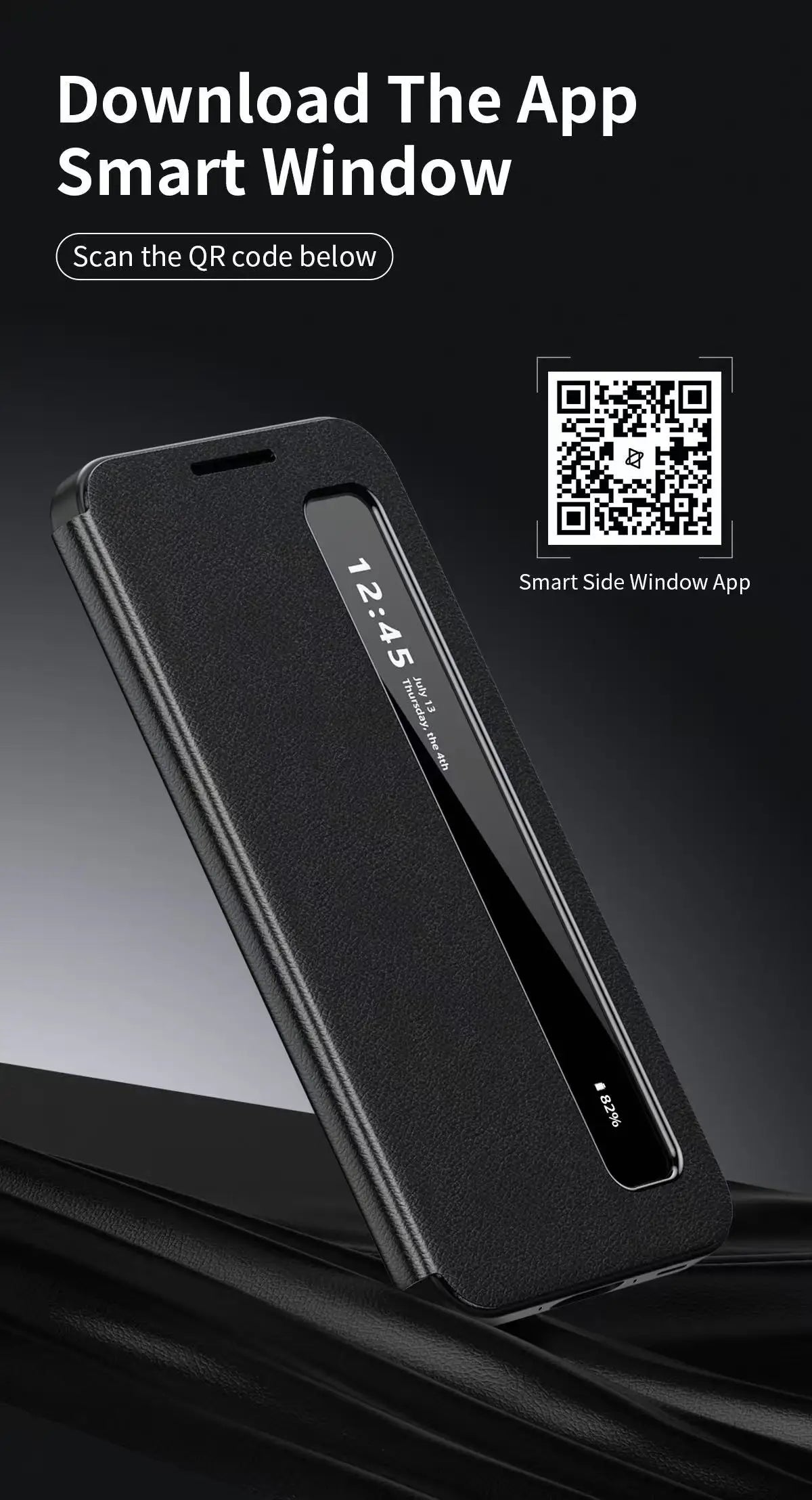 Original Smart Leather Case for Samsung Galaxy S26 S25 S24 S23 S22 Ultra A57 A56 A55 Window View Touch Display Flip Shell Fundas