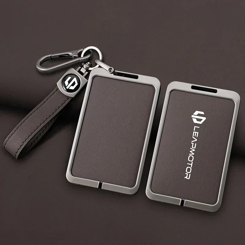 Car Smart NFC Card Key Case Cover For Leapmotor C10 C11 C16 Zinc Alloy Leather Protector Holder Shell Kychain Auto Accessories