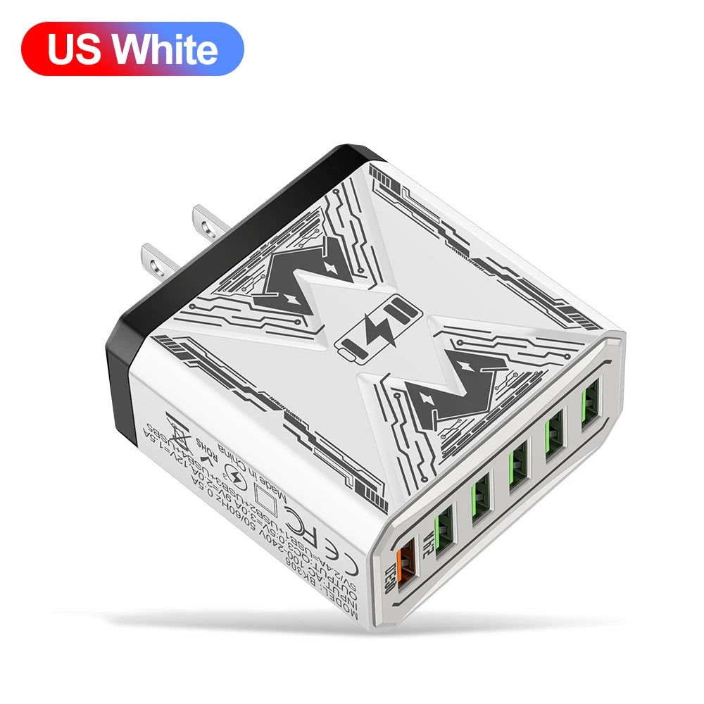 6-in-1 Fast Charger for iPhone 17/16/15 — Type-C Port / USB-C Charger