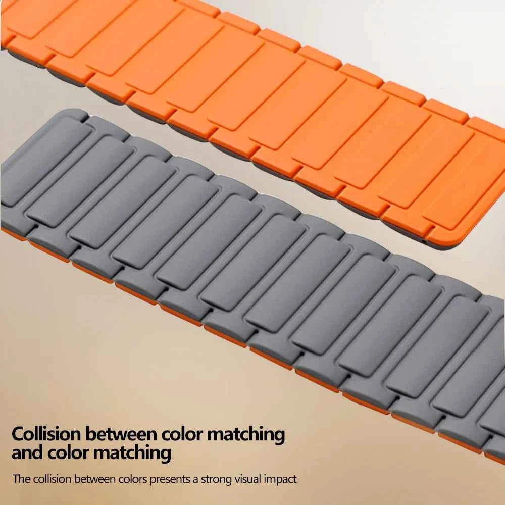 Magnetic sports band for Apple Watch Ultra 2 49mm 45mm 44 42mm 38 40 41mm silicone strap for iWatch series 9 8 7 6 5 4 se 3 loop