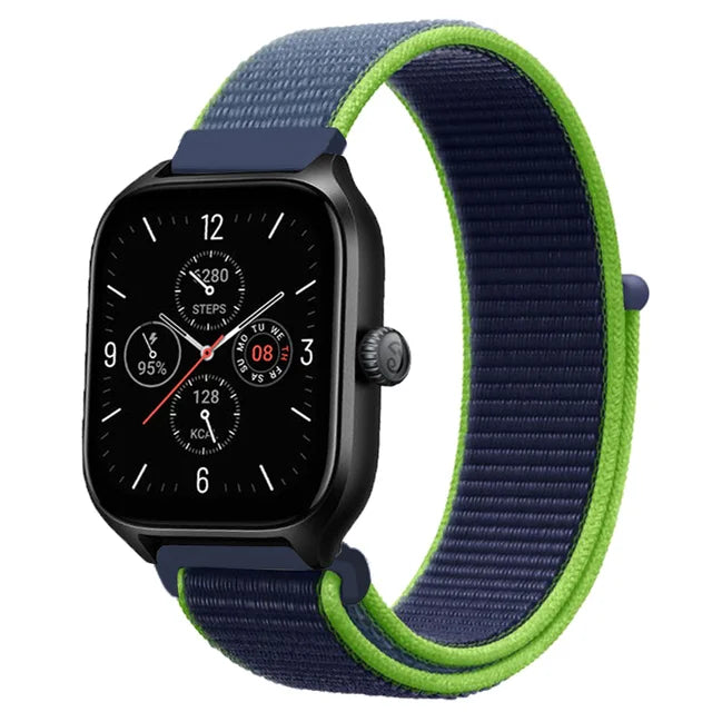 20mm 22mm Nylon Loop Strap for Amazfit GTR 42 47mm/GTR2/2e/3/3 Pro/4/GTS/GTS2/mini/3/4 Bracelet for Amazfit Bip-U-S/Stratos 2 2S