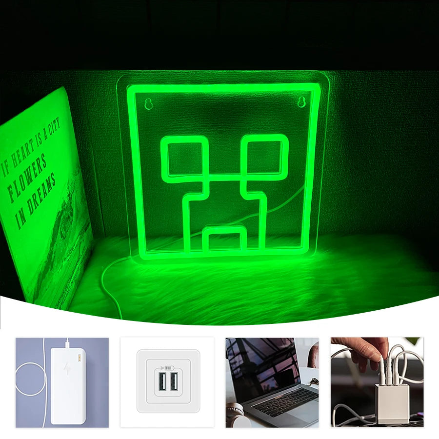 Game Led Neon Sign, Suitable For Gamers' Room Decor, Usb Power Supply, Bedroom, Game Room Animation Night Light, Youth Gifts.