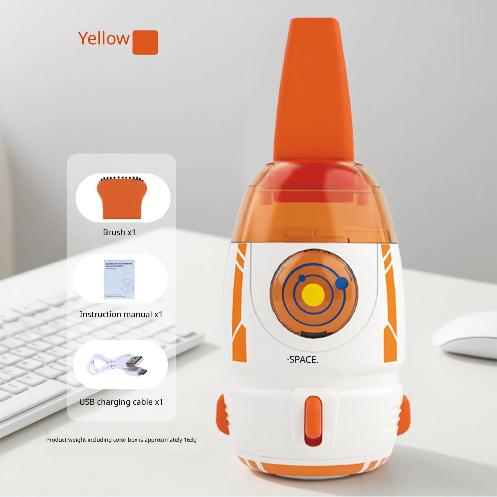 Desktop Vacuum Cleaner Little Rocket Shaped Electric Handheld Desktop USB Charging Cleaner Eraser Scrap Mini Keyboard Cleaner